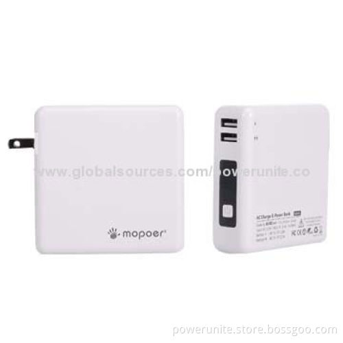 8,200mAh AC/External Portable Battery Chargers for Mobile Phones with Double Output